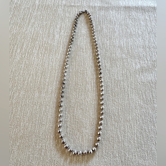 Unbranded Jewelry - Sterling Silver 6mm Desert Pearl Style Necklace – Southwestern Pearl Style Beads